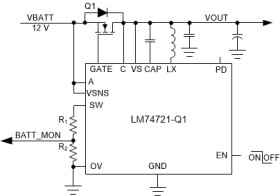 Automotive, TVS less low IQ reverse battery protection ideal diode controller, active rectification