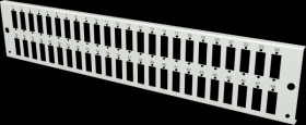 VSB2HE-FP-48SC-D Front panel, 48x SC Duplex / LC Quad, 2 U, vertical, gray