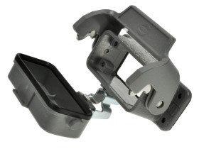 Obudowa złącza; Han A; 09200100321; 10A; metal; proste; na panel; niska konstrukcja; z 1 klamrą; z pokrywą; szary; IP65; Harting