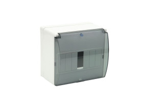 Rozdzielnica natynkowa 7 modułowa 1x7M z szybką rewizyjną IP30 RM 7S (N+PE) 6.1A ELEKTRO-PLAST