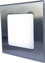 Oprawa downlight LED 6W 370lm 2800K/ciepła IP44/20 kwadratowy do wbudowania matowy chrom LED30 VEGA-S Matt chrome 6W WW GXDW077