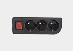 Gniazdo z uziemieniem i wył. 3x czarne GN-30W-2