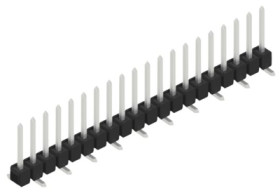 Pin header, 20 pole, pitch 2.54 mm, angled, black, 10047673