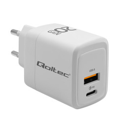 Ładowarka sieciowa z gniazdem USB QC3.0 + USB-C PD 20W Qoltec