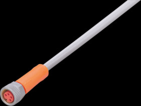 Sensor actuator cable, M8 cable socket, straight, A to open end, 4 pole, 5 m, PUR, gray, 3 A, EVW073