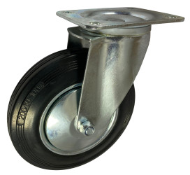 Koło samonastawne średnica kabla 200mm Płyta RS PRO 205kg wysokość całkowita 235mm