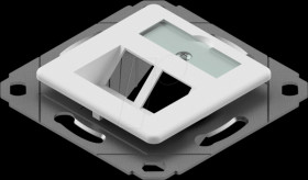 CKVD1D1 Keystone module holder, preLink / fixLink, 2 port, RAL 9010