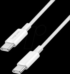 CU0342 Sync and charging cable, USB-C -&gt; C, 60 W, white, 1.5 m