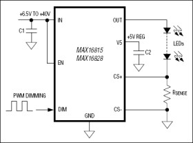 High-Voltage, 100mA/200mA Adjustable Linear High-Brightness LED Drivers with PWM Dimming