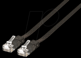 K8107SW.1,5 RJ45 flat cable U/UTP, Cat.6, 1.5m black