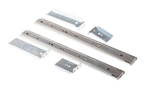 Poręcz szafy, typ: Prowadnica ślizgowa teleskopowa, maks. obciążenie: 45kg, dł. ślizgu: 406mm, Stal, DZ2907