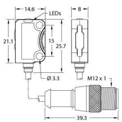 Czujnik dyfuzyjny Turck VS8EAPLAF70Q5 3803553 1 szt.