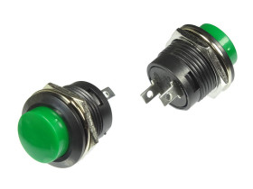 Przełącznik przyciskany PBS-507BG 250V AC zielony OFF-(ON)