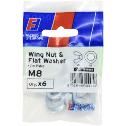 ForgeFix FPKWNW8 Wing Nut &amp; Washer M8 ForgePack 6