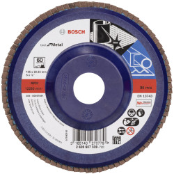 Bosch 2608607339 X571 Flap Disc 125mm Dia 22.33mm Bore Metal Use