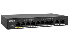 Switch PoE 8xPoE, 2xUpLink, 1xHiPoE - PFS3010-8GT-96-V2 Dahua