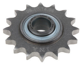 Koło łańcuchowe drabinkowe, 18 zębów, Równoległy, śr otworu: 16.2mm, śr toczna: 1/2cal, Stal