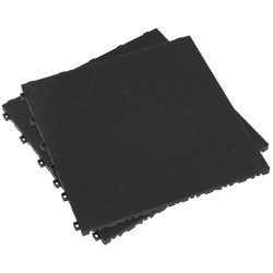 Sealey FT3B Polypropylene Floor Tile 400 x 400mm - Black Treadplate - Pack of 9