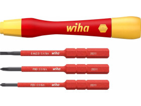 Zestaw wkrętaków precyzyjnych slimBits PicoFinish® slimVario® electric 4-częściowy z bitami slimBit 43167 WIHA