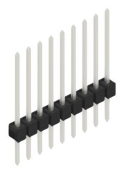 Pin header, 9 pole, pitch 2.54 mm, straight, black, 10046697