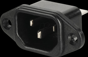 42R024212 Fitted plug for non-heating appliances C14, longitudinal flange