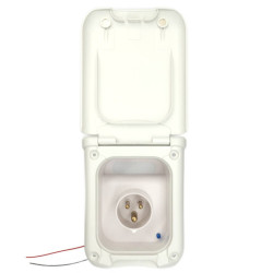 Gniazdo CEE 16A Przyłącze prądu kampera łodzi białe anti-yellow