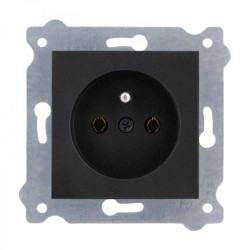 Gniazdo z uziemieniem 250V 16A Czarny Metalik 241/14E
