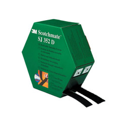 3M 7000070522 Scotchmate&#x2122; Reclosable Fasteners SJ-352D, 25 mm x 5 m, Black