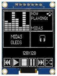 Wyświetlacz OLED 1.5cal Żółty macierz pasywna 128 x 128pikseli Midas COB SPI