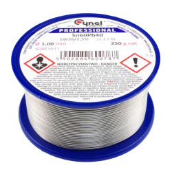 Cyna Cynel Sn60Pb40 z topnikiem SW26 1,00mm 250g