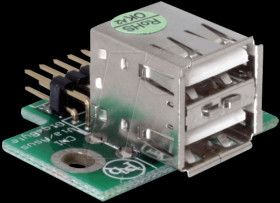 41763 USB pin header plug > 2x USB 2.0 socket - top