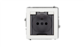 Deco Gniazdo Bryzgoszczelne Z/U (Klapka Dymna) Biały Dgpb-1Zdp