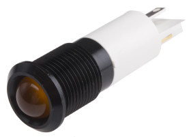 Lampka kontrolna do montażu panelowego 240V Pomarańczowy 14.5mm Czarny Końcówka lutownicza RS PRO