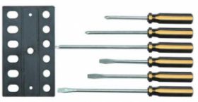 Wkrętaki z miodową rączką 6szt + wieszak