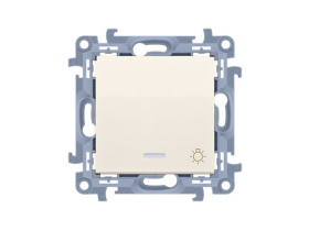 SIMON 10 Wyłącznik zwierny przycisk "światło" z podświetlany LED zaciski śrubowe kremowy CS1L.01/41 KONTAKT SIMON