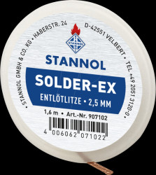 Desoldering wick Solder-Ex, copper, 1,6 m x 2,5 mm