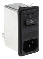 Gniazdo zasilające IEC z filtrem przeciwzakłóceniowym1 6A RS PRO Zatrzask 5 x 20mm