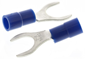 Konektor zaciskowy płaski Izolowane, M8, Niebieski 14AWG 2.5mm² 16AWG 1.5mm² RS PRO