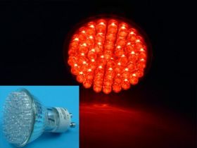 GU-10R RED 12V 48xLED 120ř 2,0W