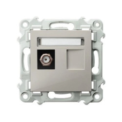 SZAFIR Gniazdo antenowe typu F pojedyncze kaszmirowy beż GPA-1ZF/m/83