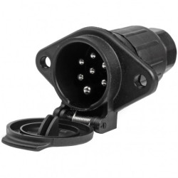 Gniazdo naczepowe typu N (czarne) 7-pin 24V plastikowe AMIO