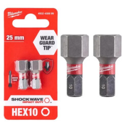 Bit udarowy Shockwave 6-kątny, Hex10 x 25mm 4932500384 (2 szt.)