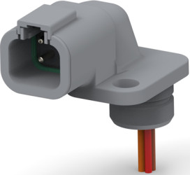 Socket, 4 pole, angled, 2 rows, green, DTP04-4P-P059