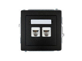 DECO Gniazdo telefoniczne podwójne 2xRJ11 4-stykowy beznarzędziowe czarny mat 12DGT-2 KARLIK