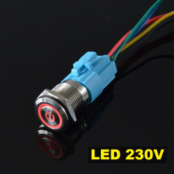 Przełącznik hermetyczny 250V 3A monostabilny 16 mm ( czerwony )