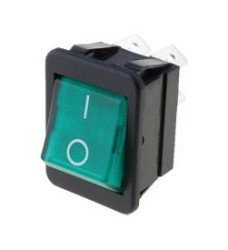 C1353ABBG3 przełącznik kołyskowy stabilny podświetlany 230V, zielony ON-OFF