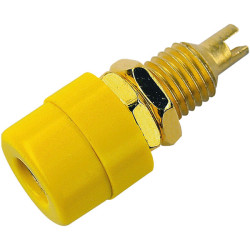 SKS Hirschmann 930 176-703 4mm BIL 20 Au Plated Panael-Mounted Socket 32A Yellow