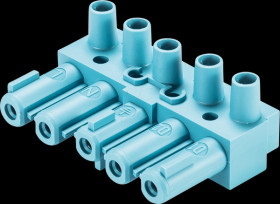 92.051.3753.0 Socket - 5-pin, blue, screw connection