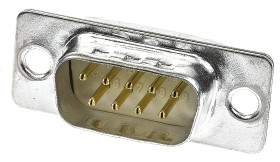 Złącze D-Sub 9-pinowe Męski Proste Montaż na panelu raster 2.74mm Złoto na palladzie na niklu