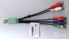 KABEL JACK WTYK 3,5mm (4-POLOWY) + WTYK JACK 2,5MM (4-POLOWY) - 5X GNIAZDO RCA SAMSUNG BN39-01154W 17CM (KABJ354P-SAM-01154W)